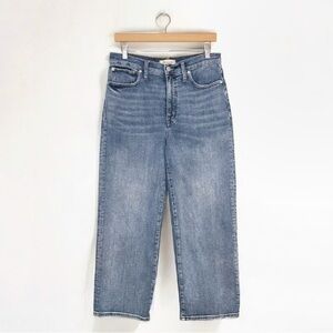 Madewell Slim Wide Leg Crop Jeans High Waist Comfort Stretch Denim Faded Blue 29